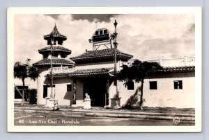 RPPC FIRE HYDRANT LAU YEE CHAI HONOLULU HAWAII REAL PHOTO POSTCARD (c. 1940s)