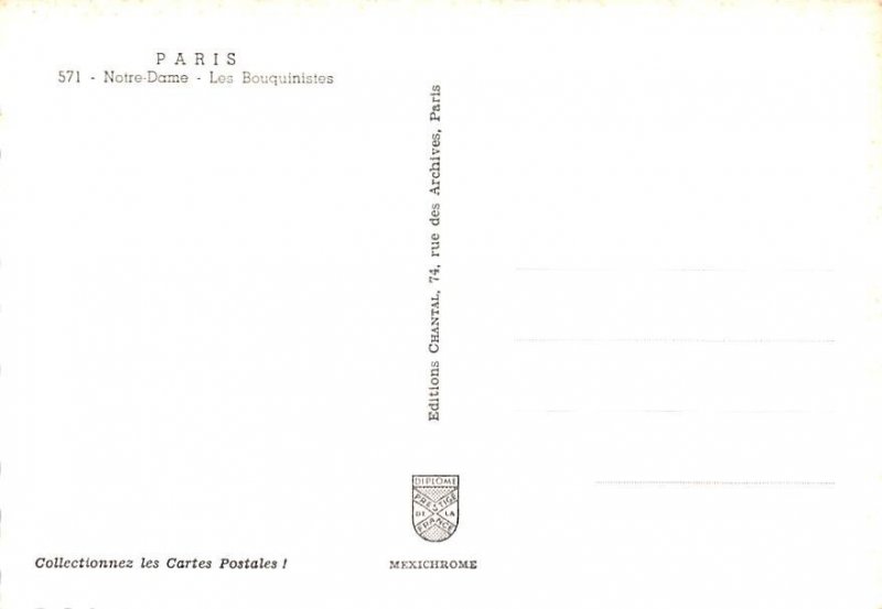 Notre Dame, Les Bouquinistes Paris France Unused 