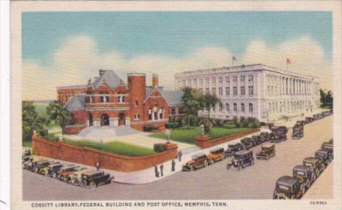 Tennessee Memphis Cositt Library Federal Building and Post Office Curteich