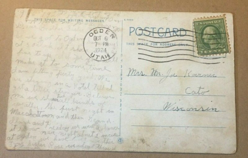 1924 USED .O1  PC OVERLAND LIMITED PASSING THROUGH TUNNEL #3 WEBER CANYON UTAH