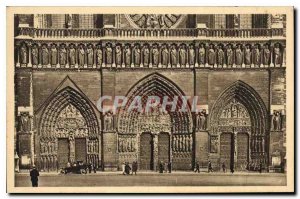 Old Postcard Paris Entree The Portals to the Cathedral and the Hall of Kings