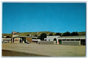 c1960's Pueblo Motel Exterior Roadside White's City New Mexico NM Trees Postcard