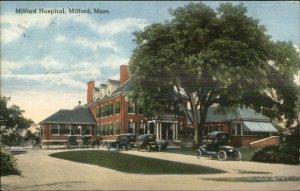 Milford MA Hospital & Cars c1910 Postcard