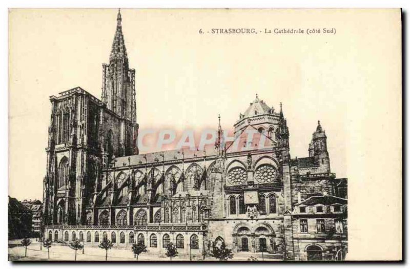 Old Postcard Strasburg La Cathedrale