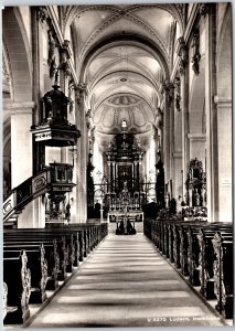 Luzern Hofkirche Switzerland  Interior Church Real Photo RPPC Postcard