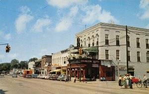 COLDWATER MICHIGAN~WEST ON CHICAGO ST-ARLINGTON HOTEL-STOREFRONTS~1958 POSTCARD