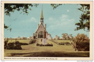 Exterior, Memorial Church and Evangeline Monument, Grand Pre,Nova Scotia,Cana...