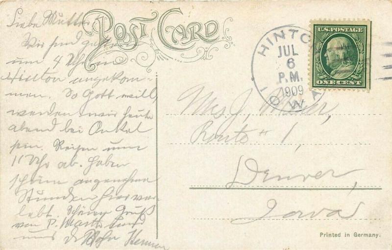 IA, Waterloo, Iowa, Washington park, Postmark 1909