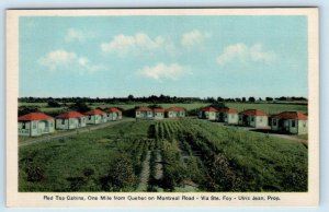 QUEBEC, CANADA ~ Roadside RED TOP CABINS Motel ~ Prop. Ulric Jean  Postcard