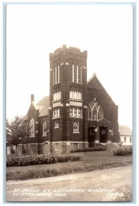 St. John's Evangeline Lutheran Church Wittenberg Wisconsin RPPC Photo Postcard