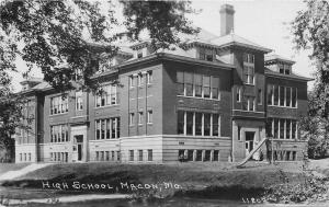 1920s Crescent High School Macon Missouri RPPC real photo postcard 6173