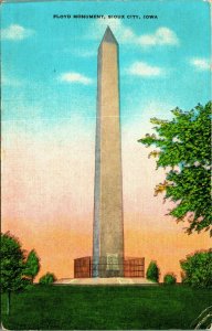 Floyd Monument Sioux City Iowa IA Linen Postcard