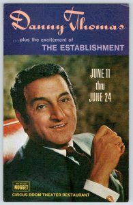 1970's DANNY THOMAS ESTABLISHMENT JOHN ASCUAGAS NUGGET CASINO NEVADA POSTCARD