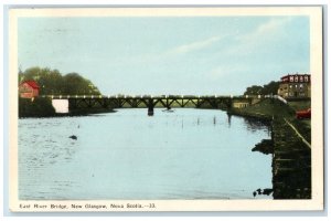 c1930's East River Bridge New Glasgow Nova Scotia Canada Vintage Postcard