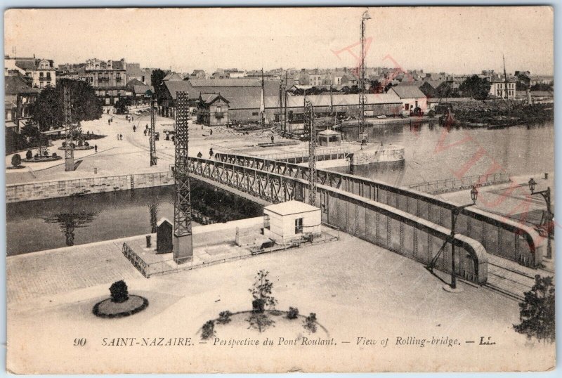 c1920s Saint-Nazaire, France Pont Roulant View Rolling Bridge Movable PC A170