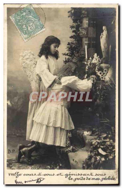 Old Postcard Fantasy Children Angel Angel