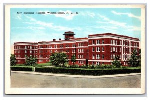 Vintage 1920s Postcard City Memorial Hospital, Winston-Salem, North Carolina