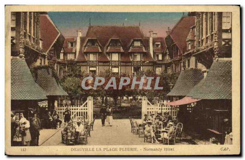 Old Postcard Deauville La Plage Fleurie Normandy Hotel