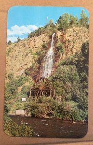 VINT UNUSED POSTCARD - WATERFALL & WATER WHEEL, CLEAR CREEK, IDAHO SPRGS,, COLO