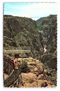 Royal Gorge From Point Alta Vista Postcard Scenic Railway Canon City CO