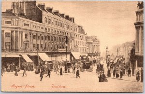 Regent Street London England Broadway & Buildings Landmark Antique Postcard