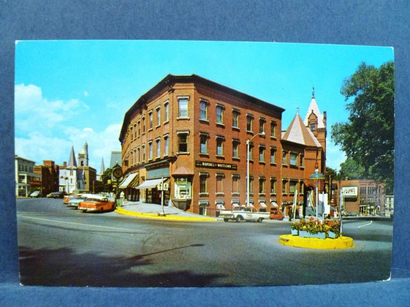 Postcard VT St. Johnsbury 1950's Main & Eastern Avenue Street View Old Cars