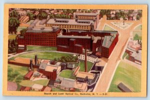 Rochester New York NY Postcard Bousch And Lomb Optical Company Aerial View c1940