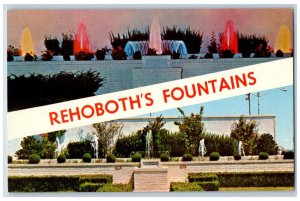 Rehoboth Beach Delaware DE Postcard Rehoboth's Fountains Multiview c1950's