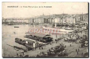 Old Postcard Marseille Vieux Port and Quai de la Fraternite