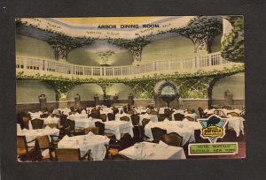 NY Hotel Buffalo Arbor Dining Room Restaurant Buffalo New York Linen Postcard