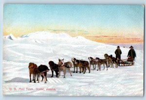 Nome Alaska AK Postcard U. S. Email Team Dog Sled Men Scene 1907 Antique Snow