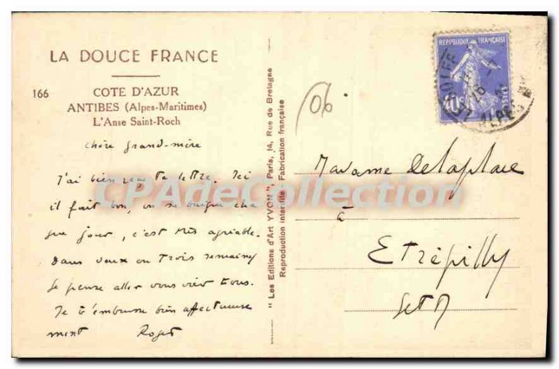 Postcard Old Antibes L'Anse Saint Roch
