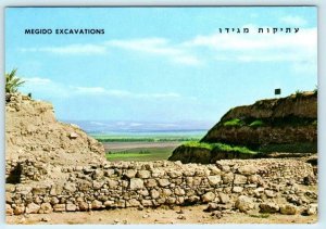 MEGGIDO EXCAVATIONS, ISRAEL Birdseye View JZREEL VALLEY 4x6 Postcard