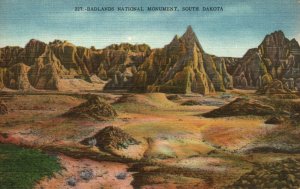 Vintage Postcard 1930's Badlands National Monument SD South Dakota Roosevelt