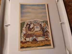 1934 Chicago International Expo Black Forest Village Linen Postcard