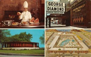 Advertising  GEORGE DIAMOND RESTAURANTS  Roadside  IL~CA  Multi View Postcard