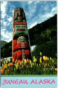 M-20906 Colorful Totem Pole in downtown Marine Park Juneau Alaska