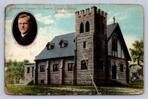 K1/ Medina Ohio Postcard c1910 St Francis Xavier Church Dedication  133