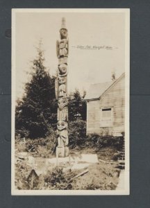 Real Photo Post Card Ca 1940 Seattle WA Totem Pole W/Six Figure Heads