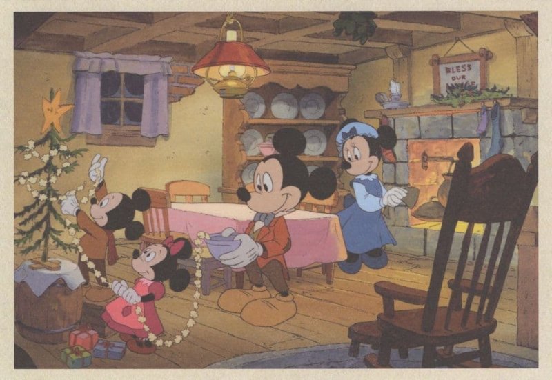 Mickey Mouse Christmas Carol Movie Poster Advertising Postcard