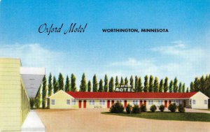 OXFORD MOTEL Worthington, Minnesota Roadside ca 1950s Vintage Postcard