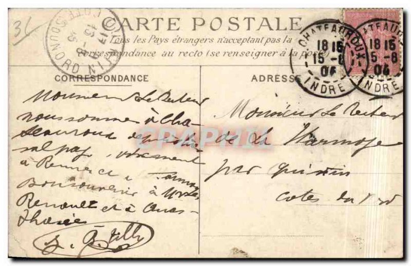 Old Postcard Chateauroux L & # 39eglise St Andre Side View