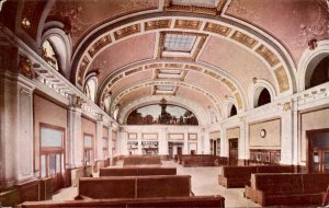 Salt Lake City Utah Union Station Depot Interior c1900-20s Vintage Postcard