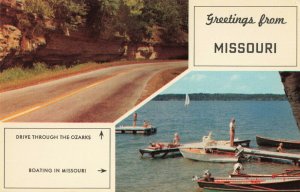 Postcard Ozarks Boating Missouri