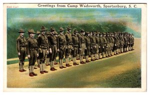 Antique Roll Call, Camp Wadsworth 1917-1919, Spartanburg, SC Postcard