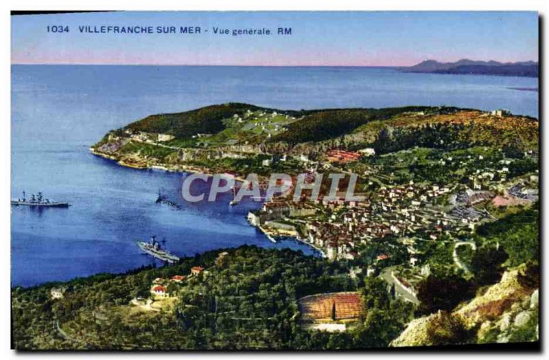 Old Postcard Villefranche Sur Mer Vue Generale