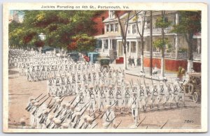 1944 Portsmouth VA Jackies Naval Parade 4th St. Postcard WWII Era