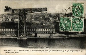 CPA Brest- Le Port de Guerre et la Grue electrique FRANCE (1025641)