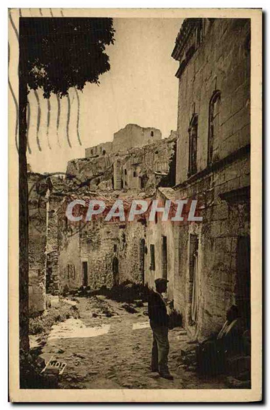 Old Postcard Les Baux La Rue des Fours and Chateau