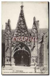 Postcard Old Bridge Cross The Portal Of Notre Dame De Roscudon